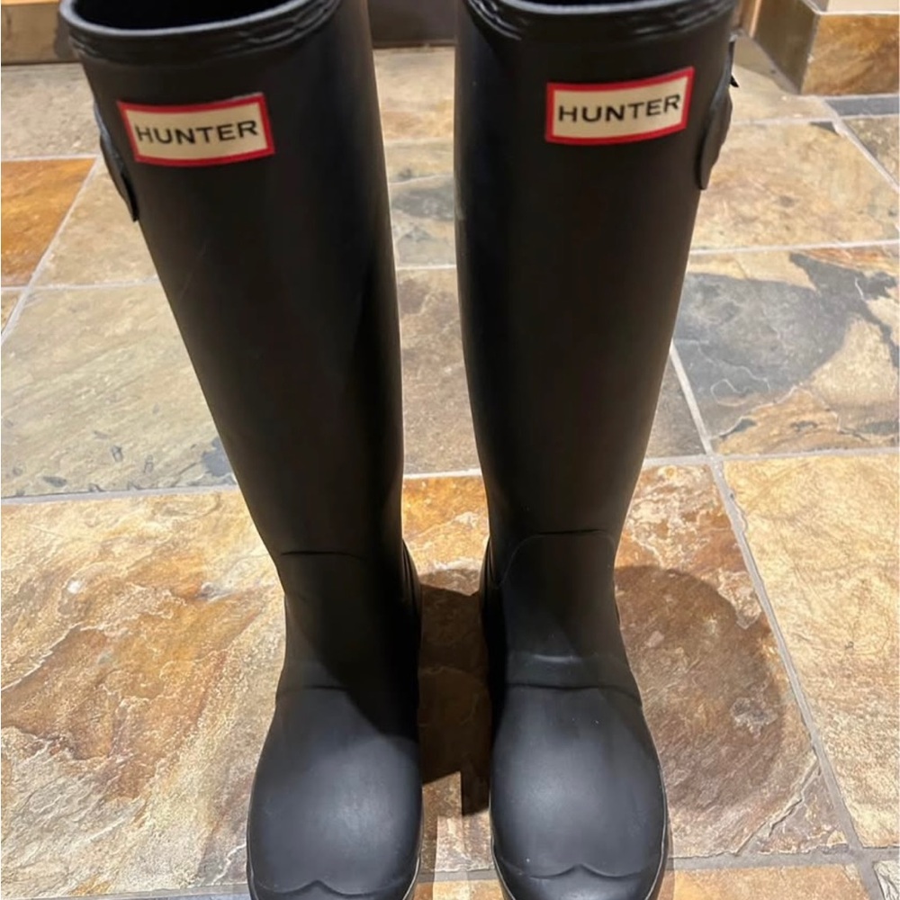 Hunter Classic Black Waterproof Boots (Size 37 EU/6 US)